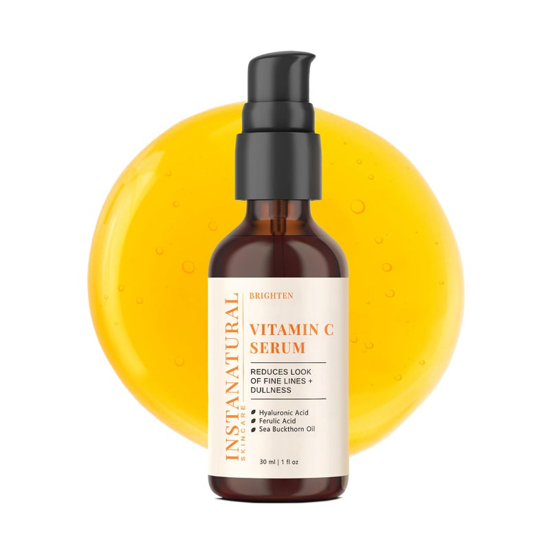 InstaNatural Vitamin C Face Serum, Brightens, Hydrates and Reduces Signs of Aging, with Vitamin C, Hyaluronic and Ferulic Acid, 1 FL Oz - Image 1