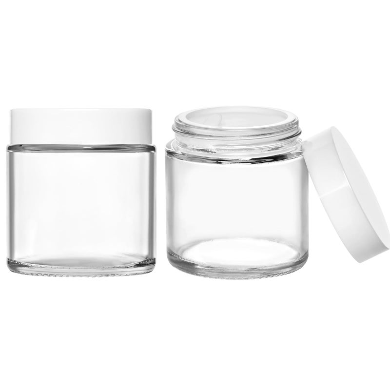 TUZAZO 4 oz Glass Jars with Lids & Inner Liners, 2 Pack Small Glass Jars Thick Round Airtight Travel Containers for Cosmetics Cream Lotions Powders | Candle Making Jar - Image 1