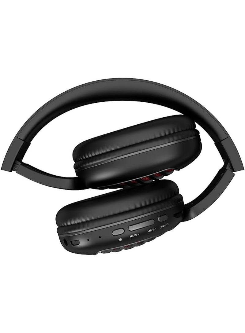 هوكو سماعات رأس لاسلكية وسلكية قابلة للطي من HOCO W23 بصوت رائع مع ميكروفون ودعم بطاقة TF ووضع AUX، متوافقة مع الهواتف المحمولة والأجهزة اللوحية وأجهزة الكمبيوتر المحمولة والكمبيوتر - Image 4