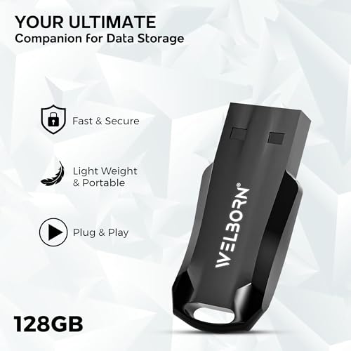 Welborn Plastic Pen Drive 2.0 – Portable Flash Drive for Laptop & Smart TV (128, GB) - Image 3