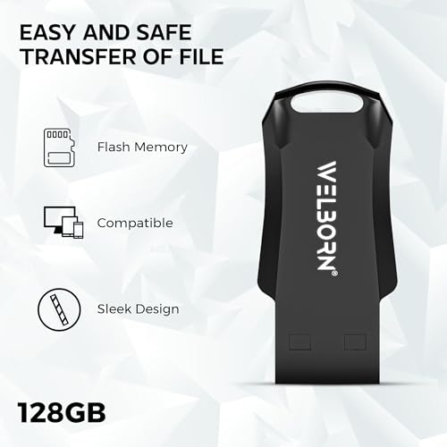 Welborn Plastic Pen Drive 2.0 – Portable Flash Drive for Laptop & Smart TV (128, GB) - Image 4