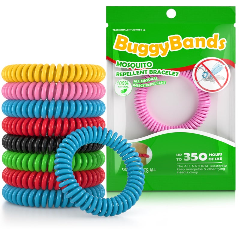 BuggyBands 48 Pack Mosquito Bracelets, Mosquito Bands for Adults and Kids with Individually Wrapped & DEET Free, Natural and Waterproof Wristbands Citronella Bracelets for Camping Hiking - Image 1