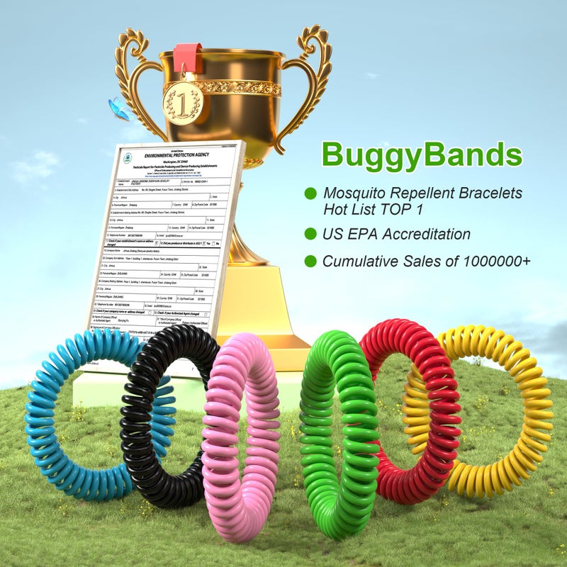 BuggyBands 48 Pack Mosquito Bracelets, Mosquito Bands for Adults and Kids with Individually Wrapped & DEET Free, Natural and Waterproof Wristbands Citronella Bracelets for Camping Hiking - Image 5