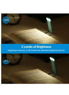 Y&D Book Reading Light, USB Rechargeable Books for in Bed, Blue Blocking, 2 Brightness Levels, LED Clip On Lights with Kids Eye Protection  - Image 3