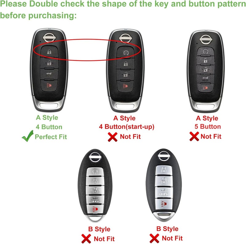 Aoocar Leather Key Fob Cover for Nissan Models - Image 2