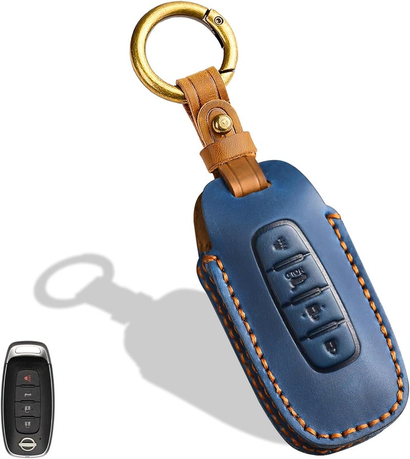 Aoocar Leather Key Fob Cover for Nissan Models - Image 1