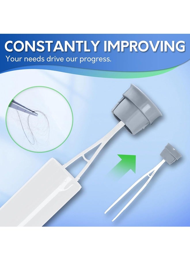 Toilet Brush and Holder, Silicone Toilet Bowl Cleaner Brush, Bathroom Cleaning Bowl Brush Kit with Tweezers, Bathroom Accessories with Aluminum Handle - White - Image 3