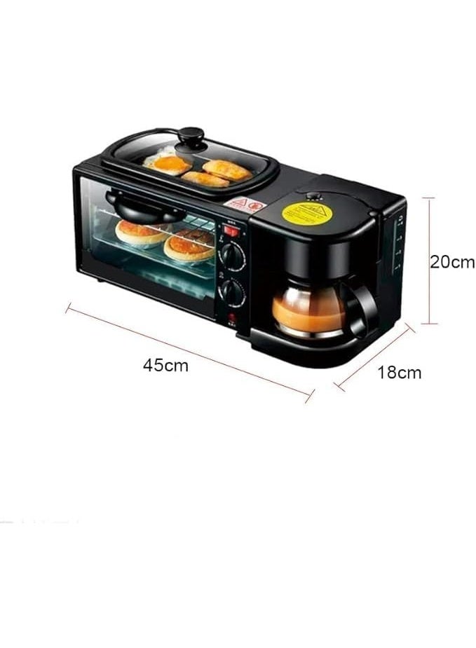 SILVER CREST 3-in-1 Breakfast Maker – Multi-Function Toaster Oven, Griddle Pan & Coffee Machine | Premium Quality All-in-One Breakfast Station with Frying Pan, Oven & Coffee Maker – Compact Kitchen Appliance - Image 3