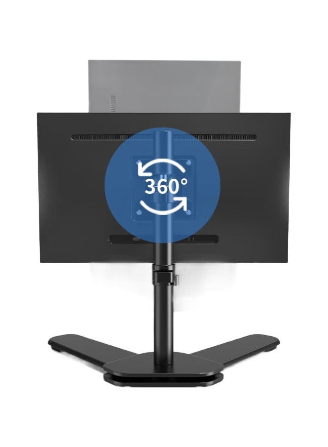 Atscore Monitor Stand, Computer Stand, Desktop Adjustable Monitor Arm, Rotating Bracket, No Drilling Required, Table-Mounted Display Base, Height-Increasing Stand, Screen Support, 10-32 Inches - Image 2