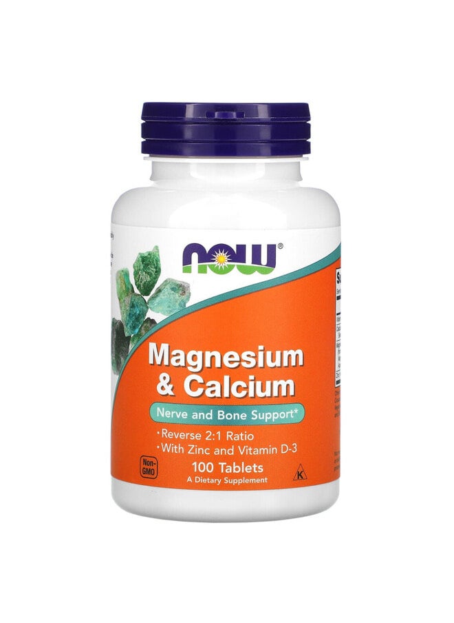 now Magnesium & Calcium, 100 Tablets  - Image 1