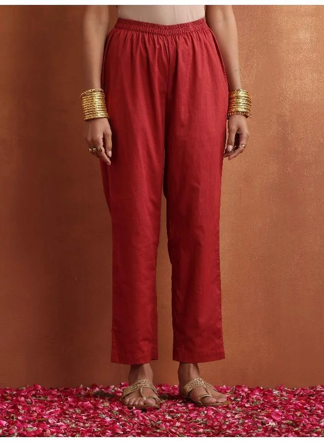 ترو برونز trueBrowns Rust Print Kurta Co-ord Set
