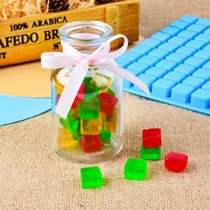 CAKETIME Square Silicone Candy Molds - Mini Silicone Molds for Hard Candy, Chocolate, Gummy, Caramel, Ganache, Ice Cubes (3) - Image 5
