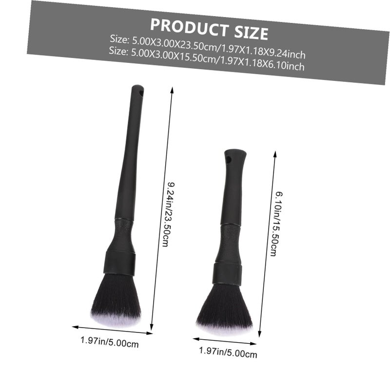 Luxshiny 2 قطعة مجموعة فرشاة تنظيف داخلي للسيارة، طقم تنظيف بشعيرات ناعمة - Image 3