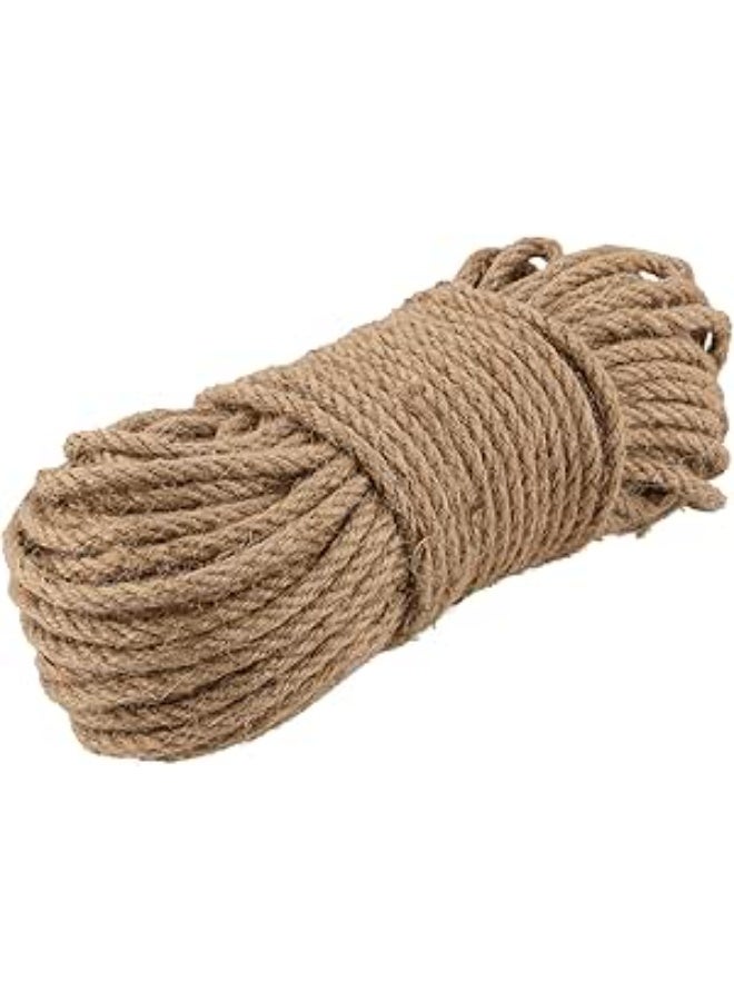 328 Feet Jute Rope, 6mm 4-Ply Natural Thick Jute Twine String for Floristry, DIY Arts Crafts, Gardening Bundling and Cat Scratch Post (Brown) - Image 2