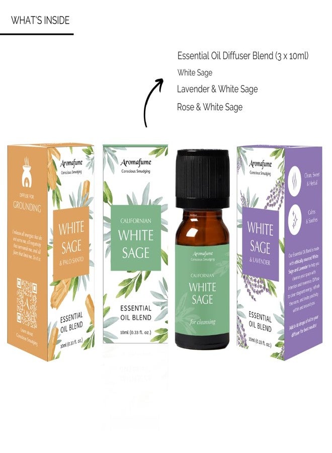Aromafume White Sage, Sage & Lavender & Palo Santo Essential Oil Diffuser Blend by Aromafume | 3 x 10ml | Essential Oil Blend | Smoke-Free, Non Toxic Alternative to Smudging - Image 2