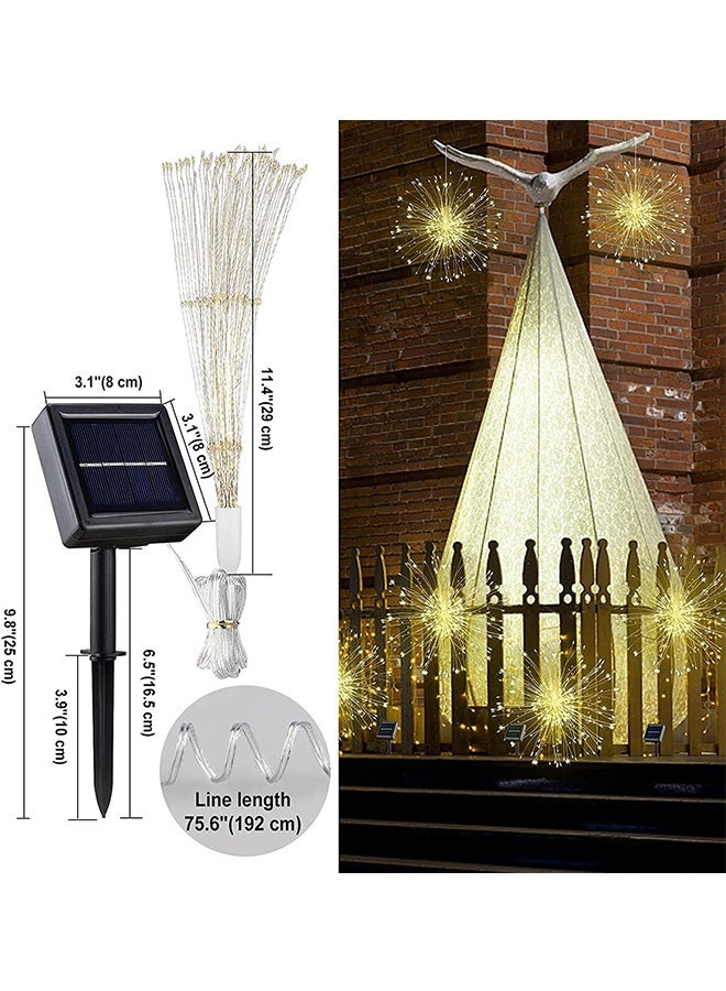 JCB CHIC Solar String Lights, 2Pack Fairy Light, Waterproof Firework Lights Copper Wire Lights, 200LED 8 Modes with Remote Control for Christmas Wedding Parties Home Decorations (200LED, Warm Color - Solar) - Image 4
