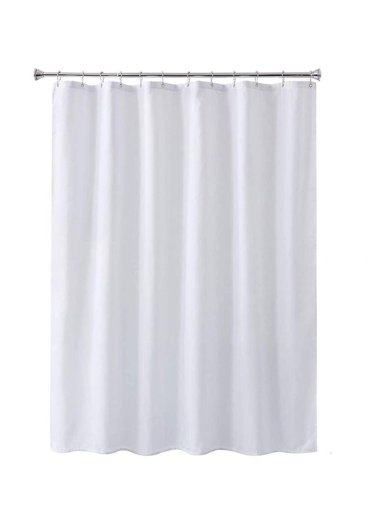 yongsheng Polyester Shower Curtain White 120X200CM，Lightweight Super Soft Easy Care Microfiber Texture Shower Curtain  - Image 1