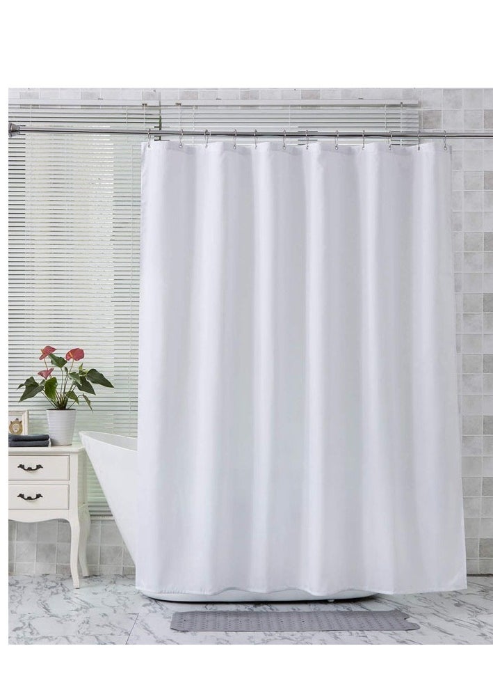 yongsheng Polyester Shower Curtain White 120X200CM，Lightweight Super Soft Easy Care Microfiber Texture Shower Curtain  - Image 2