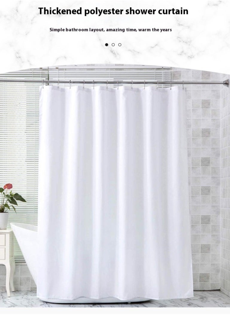 yongsheng Polyester Shower Curtain White 120X200CM，Lightweight Super Soft Easy Care Microfiber Texture Shower Curtain  - Image 5