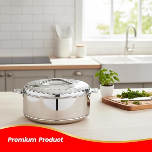 Thangam Stainless Steel Commercial 15 Litre Jumbo Size Casserole for Hotel,Hot Box for Hotel, Restaurants Hot Case with Steel Lid, Silver Hot Pot for Catering Purpose(15000ml) - Image 5
