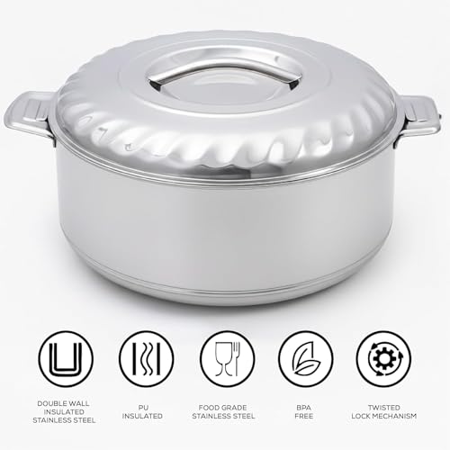 Thangam Stainless Steel Commercial 15 Litre Jumbo Size Casserole for Hotel,Hot Box for Hotel, Restaurants Hot Case with Steel Lid, Silver Hot Pot for Catering Purpose(15000ml) - Image 4