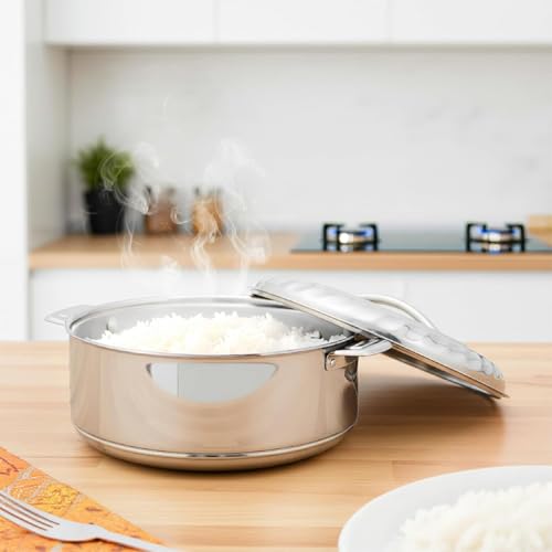 Thangam Stainless Steel Commercial 15 Litre Jumbo Size Casserole for Hotel,Hot Box for Hotel, Restaurants Hot Case with Steel Lid, Silver Hot Pot for Catering Purpose(15000ml) - Image 1