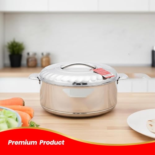 Thangam Stainless Steel Commercial 15 Litre Jumbo Size Casserole for Hotel,Hot Box for Hotel, Restaurants Hot Case with Steel Lid, Silver Hot Pot for Catering Purpose(15000ml) - Image 2