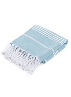 CONTEXT Style and Functionality Turkish Peshtemal Towels: 100% Organic Cotton | Prewashed & Versatile for Bath, Pool, Beach, and Spa - 40x70 Inches (Teal)  - Image 2