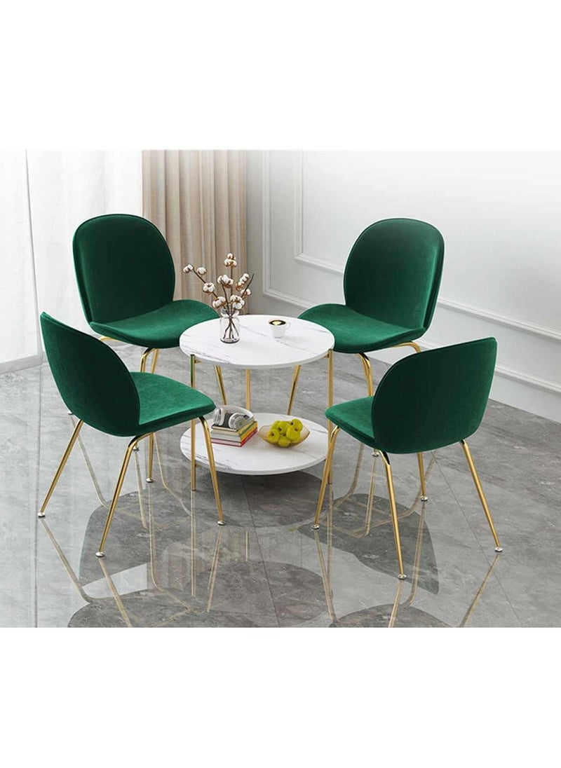 Generic Metal bedside coffee table round end side table desk nordic marble glass home sofa tables light luxury living room side table  - Image 4