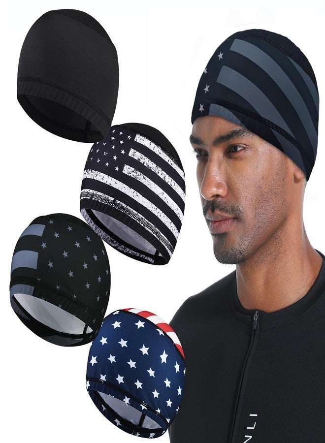 Roybens 4PCS Cooling Skull Caps for Men, Hard Hat Liner Helmet Liner Cycling Cap Running Beanie Motorcycle Sweat Wicking Head Wrap Women - Image 1