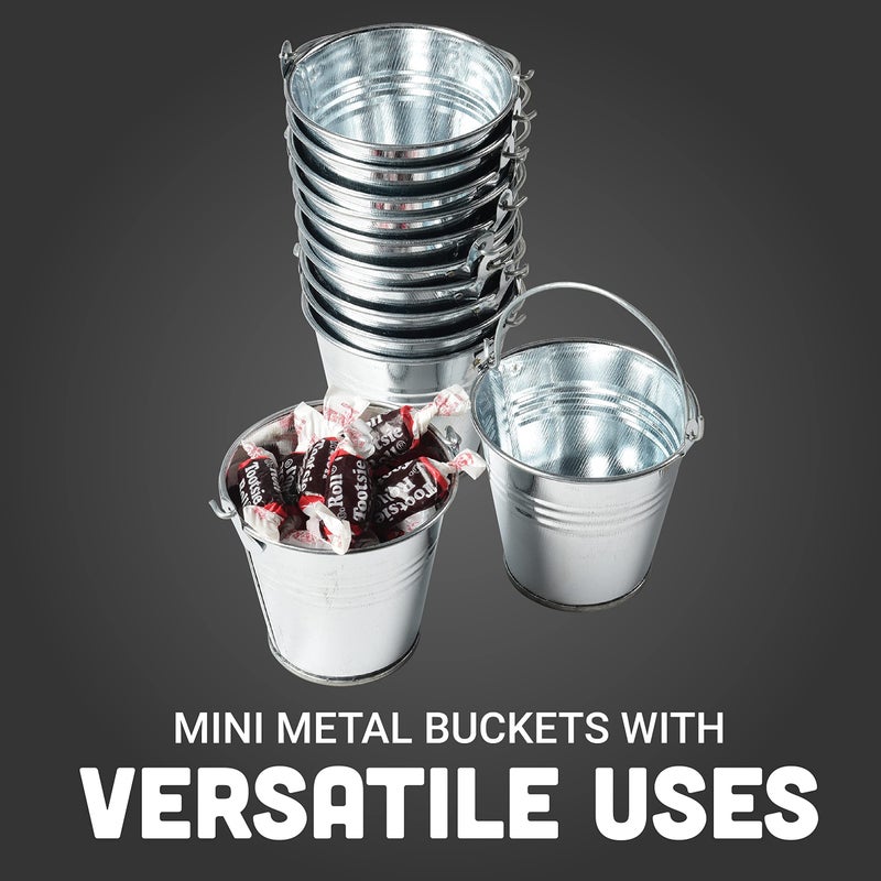 U.S. Toy Mini Metal Buckets,Pack of 12 - Image 2