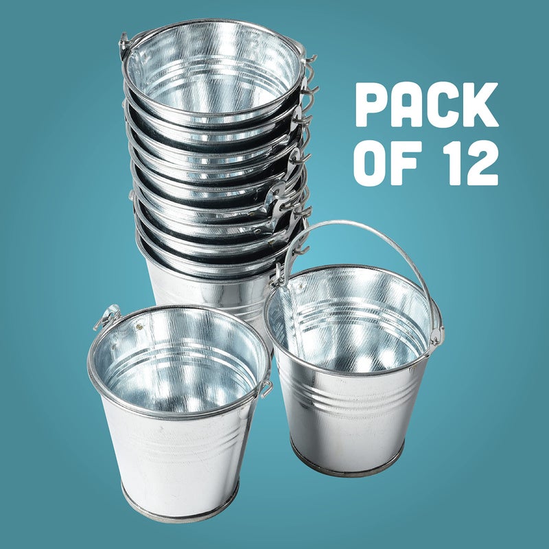 U.S. Toy Mini Metal Buckets,Pack of 12 - Image 5