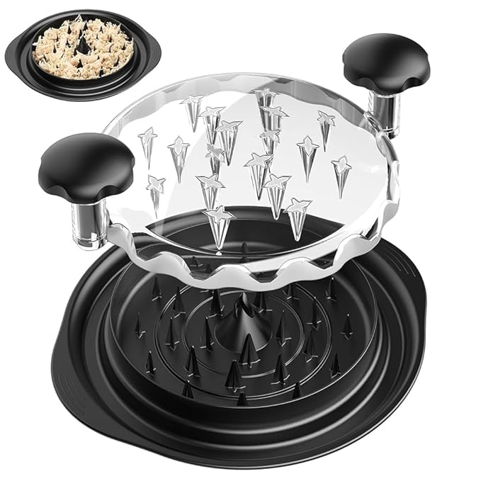 GNOLY Chicken Shredder Machine Meat Shredder Tool with Clear Cover Handles and Non-Skid Base for Ground Beef Pulled Pork and Chicken Safer Than Bear Claws for Shredding Meat - Image 1