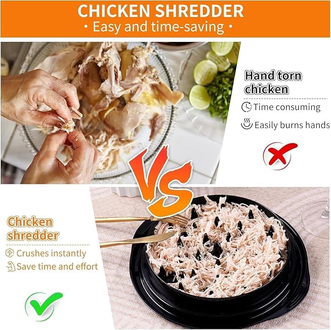 GNOLY Chicken Shredder Machine Meat Shredder Tool with Clear Cover Handles and Non-Skid Base for Ground Beef Pulled Pork and Chicken Safer Than Bear Claws for Shredding Meat - Image 3