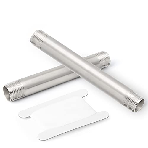 TAISHER 2PCS Stainless Steel Pipe Fittings, 3/4" NPT x 3/4" NPT Male Threaded, 8" Length Nipple Cast Pipe - Image 1
