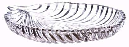 Kosh Stylish Modern Elegant Transparent Crystal Lightweight Durable Glass 20 cm Leaf Plate for Serving Dry Fruits Snacks Candy Ice Cream Sweets and Decoration Leaf Plate 1 PC - Image 4