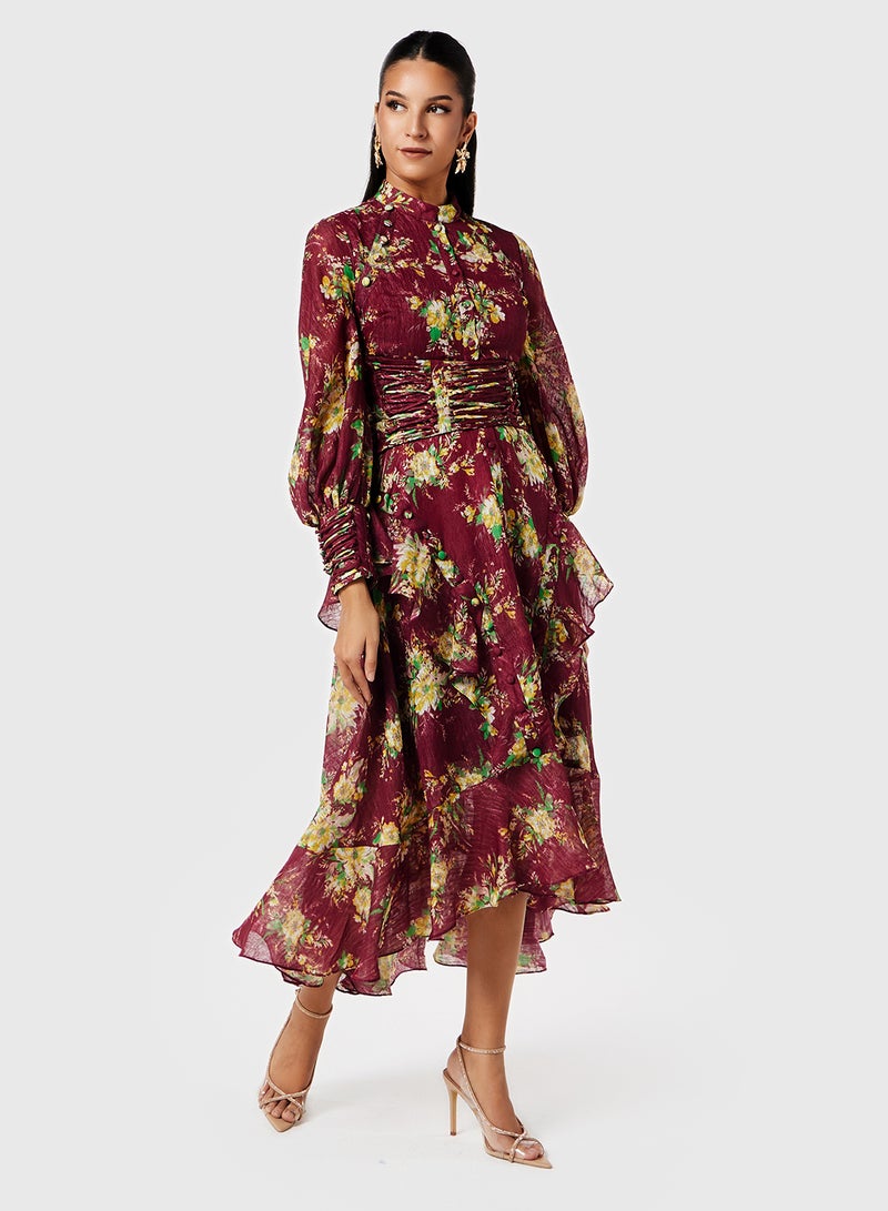 ثريدز باي اجوني فستان شيفون مزهر - Image 1