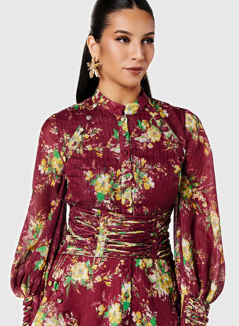 ثريدز باي اجوني فستان شيفون مزهر - Image 3