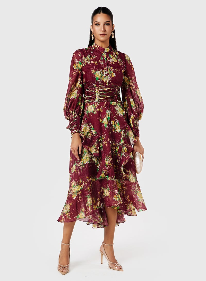 ثريدز باي اجوني فستان شيفون مزهر - Image 4