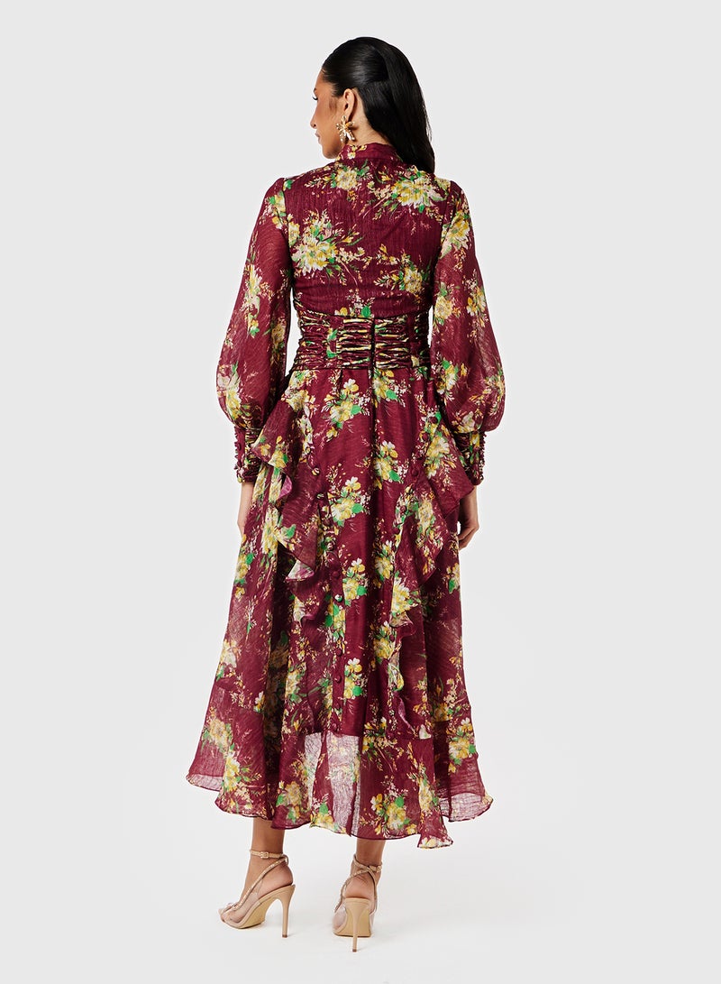 ثريدز باي اجوني فستان شيفون مزهر - Image 2