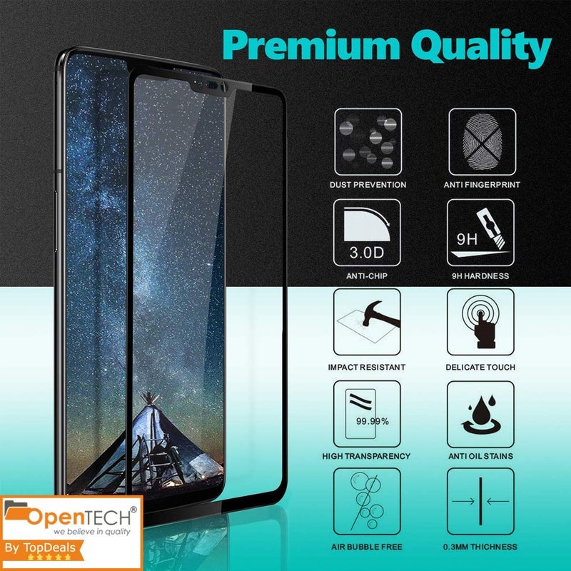 OpenTech ® Military-Grade Tempered Glass Screen Protector Compatible for OnePlus 6 Edge to Edge Coverage with Easy Installation kit - Image 2