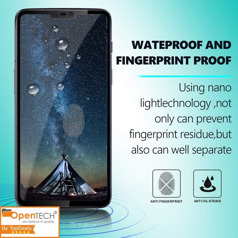 OpenTech ® Military-Grade Tempered Glass Screen Protector Compatible for OnePlus 6 Edge to Edge Coverage with Easy Installation kit - Image 4