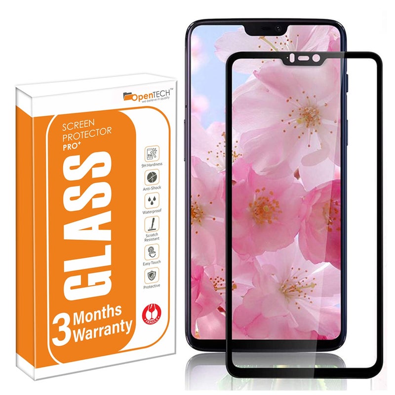 OpenTech ® Military-Grade Tempered Glass Screen Protector Compatible for OnePlus 6 Edge to Edge Coverage with Easy Installation kit - Image 1