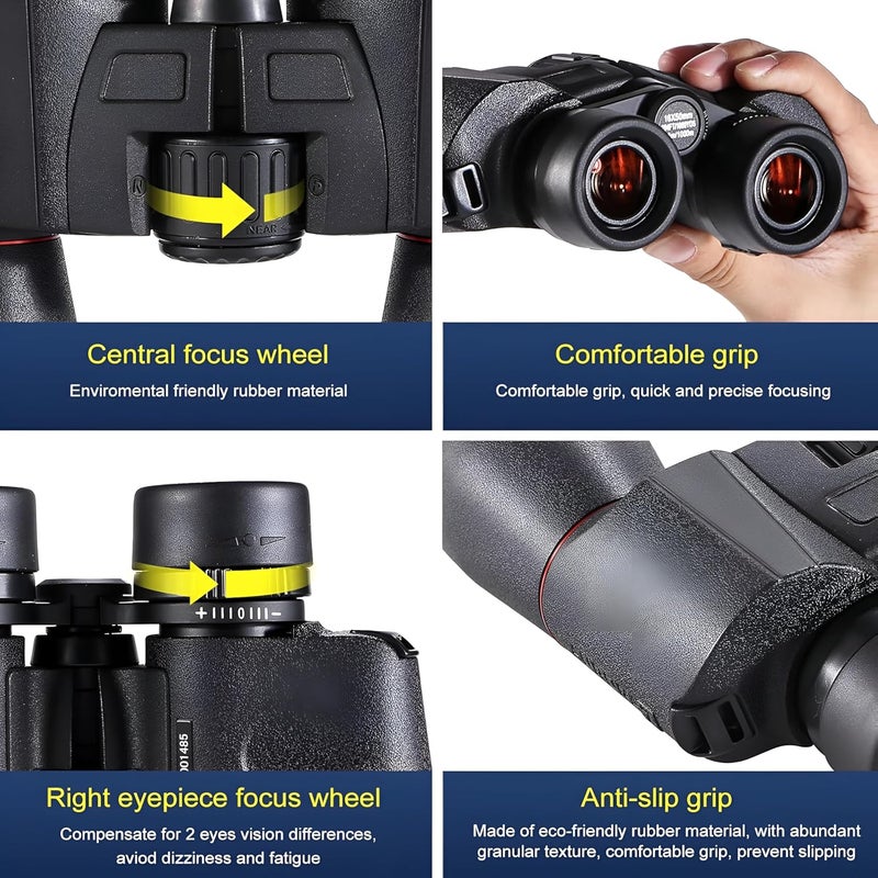 Feelon Binoculars for Long Distance, 16x50 Ultra HD Binoculars for Bird Watching, Wildlife, Safari with Bright BAK 4 Glass 204FT/1000Yds Powerful, Camping Sightseeing - Image 2
