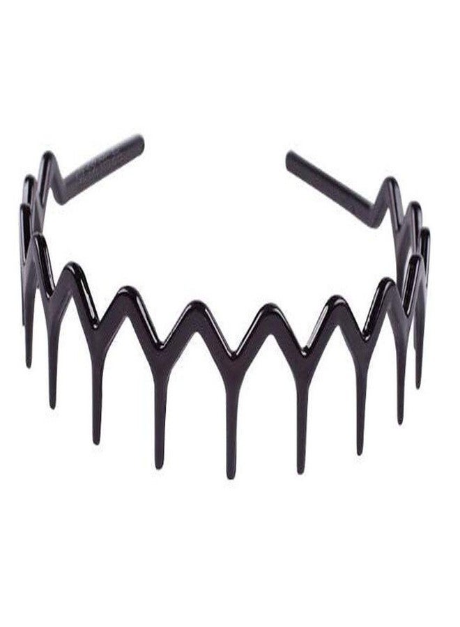 Suoirblss 2PCS Plastic Sharks Tooth Hair Comb Headband Hair Hoop Women Girls Hair Accessory (1 Black +1 Brown Color) (A#) - Image 5