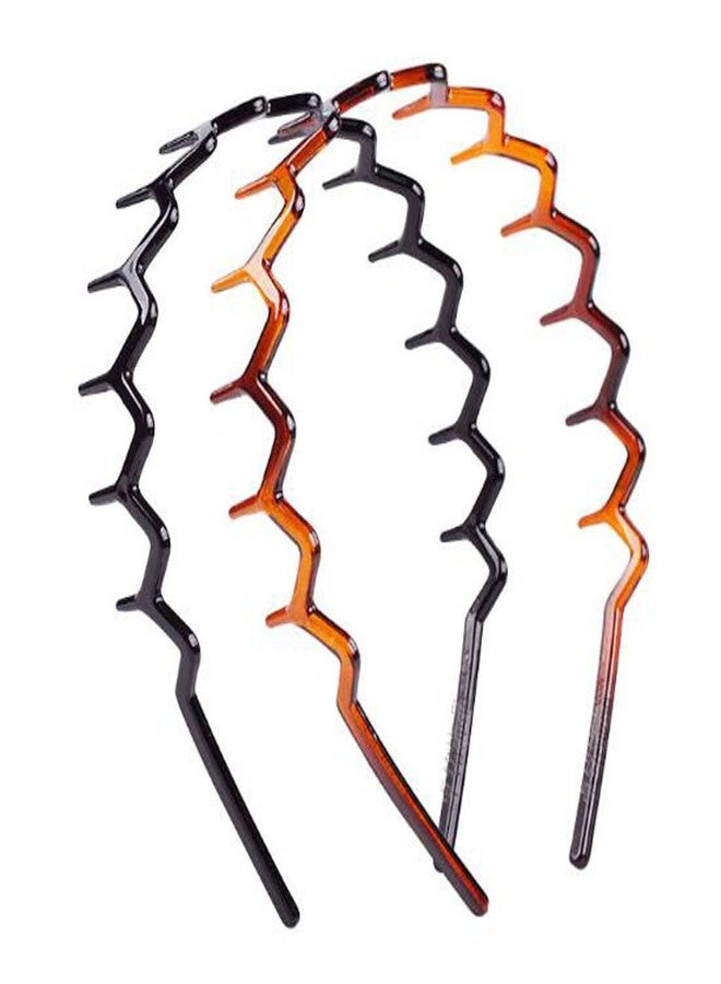 Suoirblss 2PCS Plastic Sharks Tooth Hair Comb Headband Hair Hoop Women Girls Hair Accessory (1 Black +1 Brown Color) (A#) - Image 1