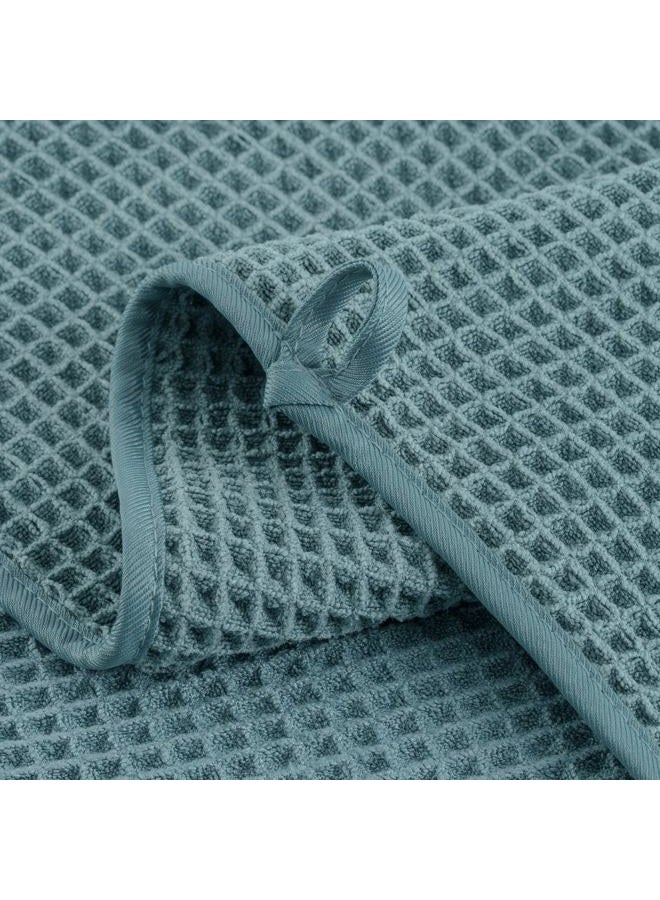 Microfiber Waffle Face Towels, 4 Pieces, Soft, Absorbent, Fast Drying, Lint Free (Green) - Image 3