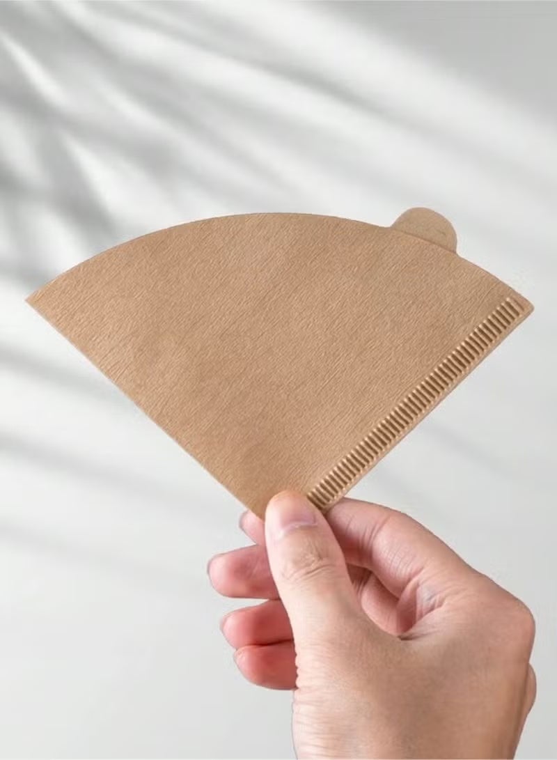 JUE-FISH Cone Coffee Filter in Beige V60 size having 100 Pieces Disposable Paper - Image 4