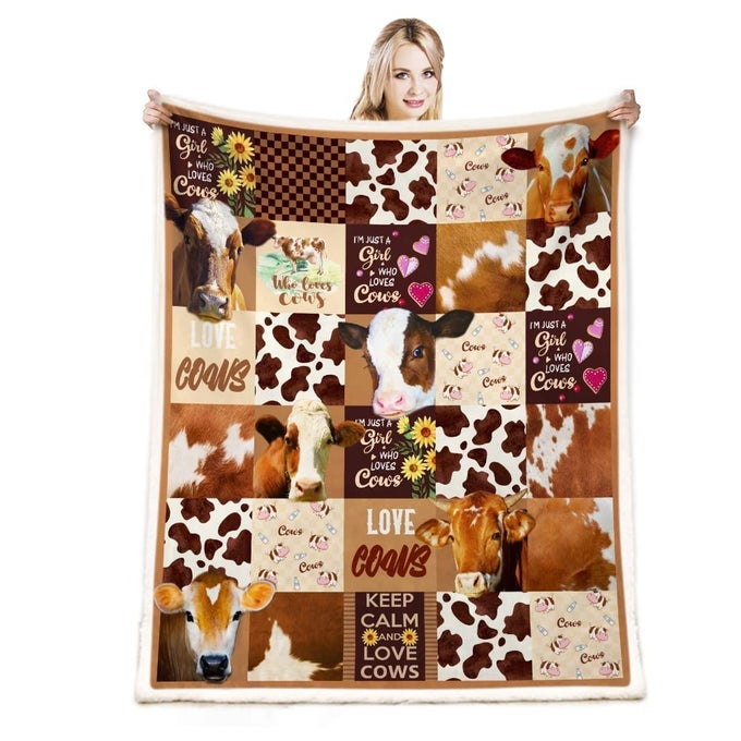 COW PRINT BLANKET COW DECOR BEDDING THROW BLANKET GIFTS FOR GIRL WOMEN CHRISTMAS BIRTHDAY VALENTINES DAY SOFT CUTE FARM ANIMAL PRINT COW BLANKET GIFTS 50X 60