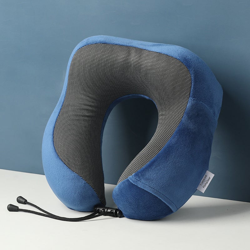 Memory Foam U-Shaped Pillow Neck Support for Travel dark blue (low gram weight) 